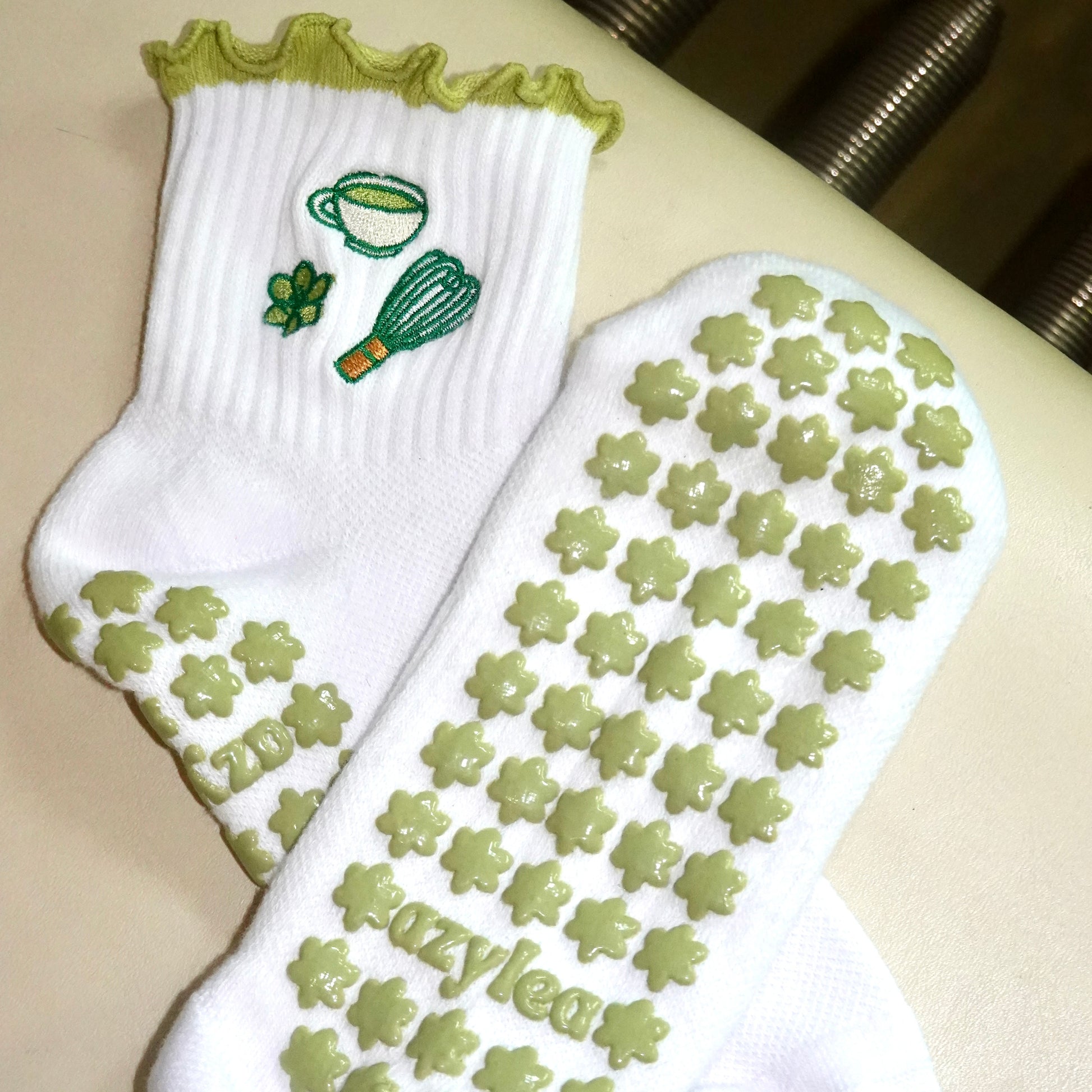 Matcha Grip Socks