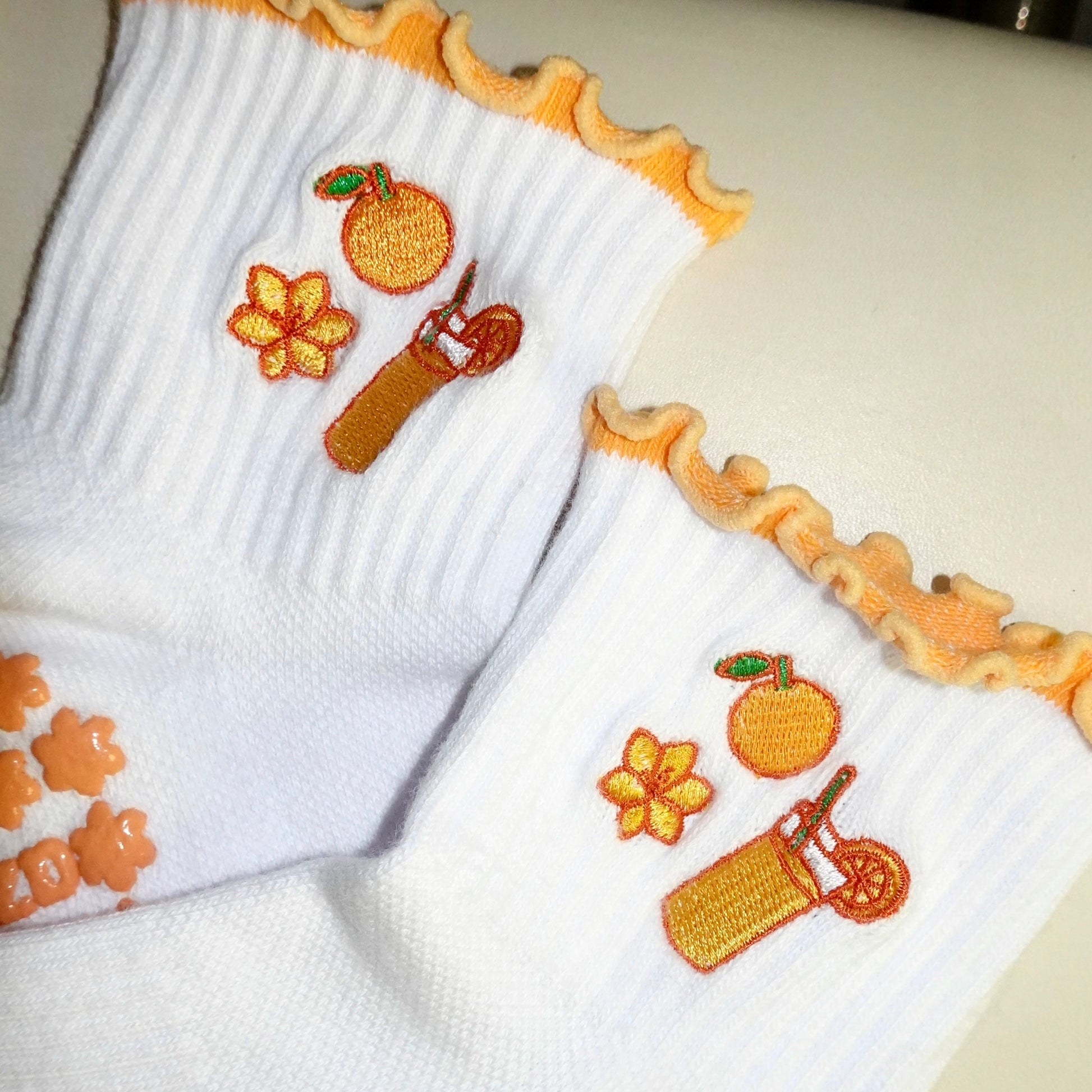 Orange Juice Grip Socks