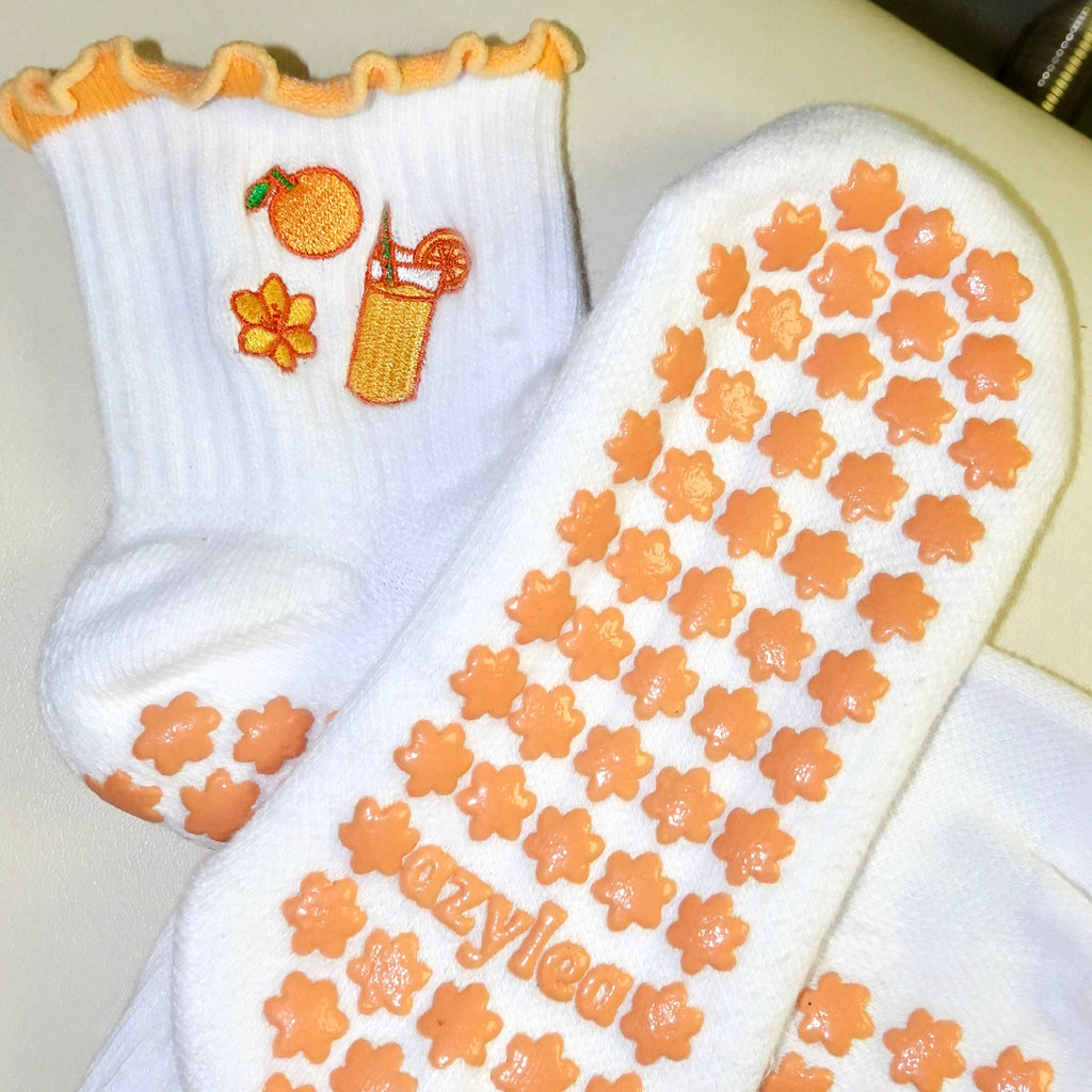 Orange Juice Grip Socks
